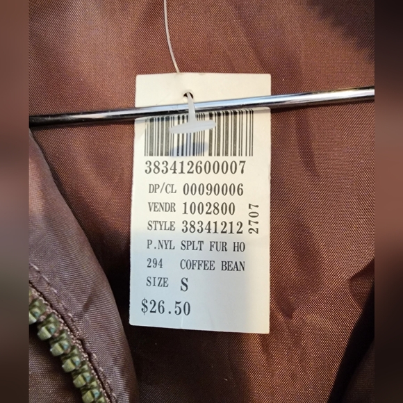 *SOLD* Deadstock Original Tags Wet Seal Brown Faux Fur Hooded Vest - Picture 9 of 9